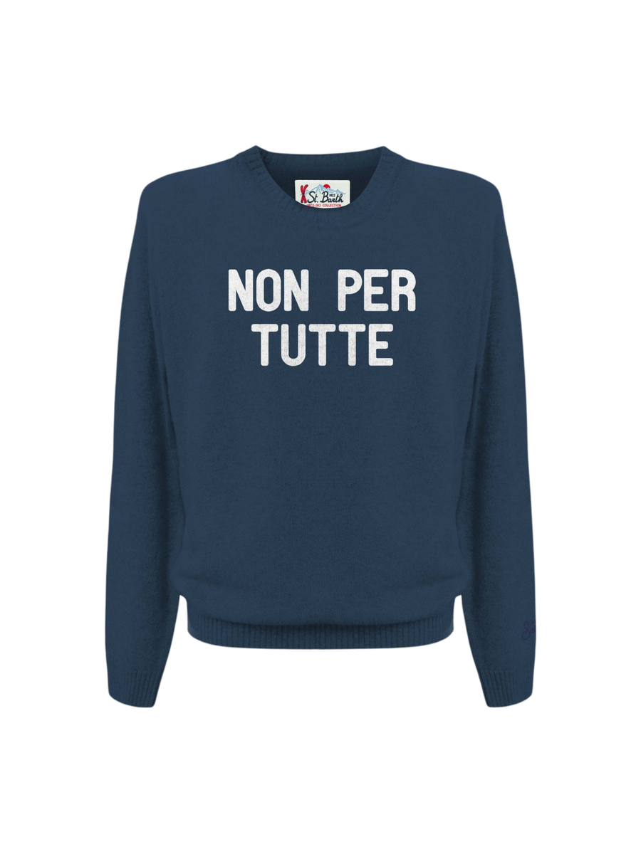 Maglione Saint Barth blu "non per tutte" HER0001 03539G MC2 SAINT BARTH 