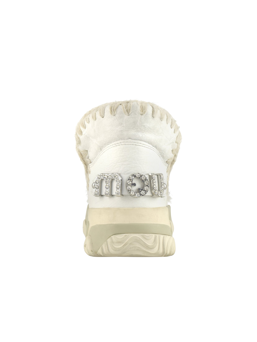 Mou "Eskimo Trainer Special Leather - Rhinestones logo" bianche MU.FW201013C WXWHI Mou 