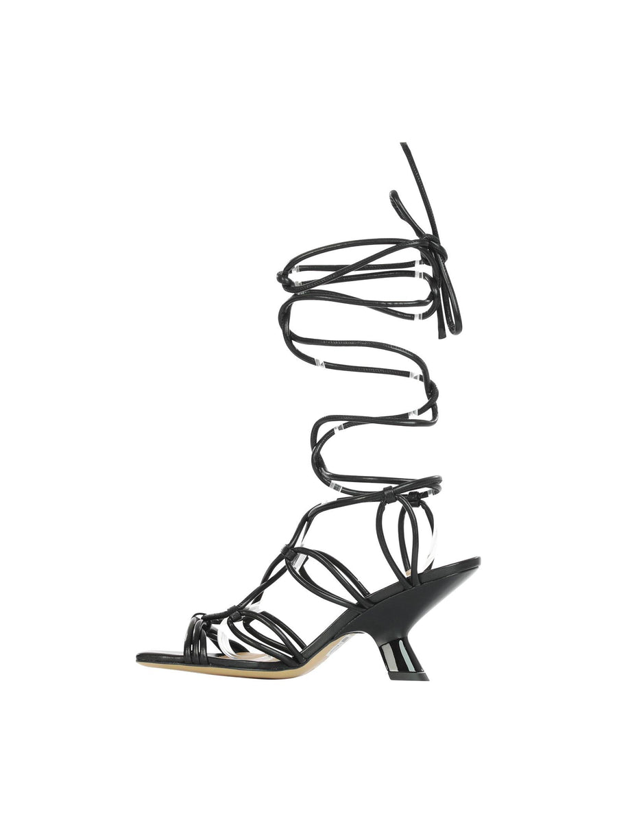 Sandali neri con lacci alla caviglia 131 NERO WO Milano 