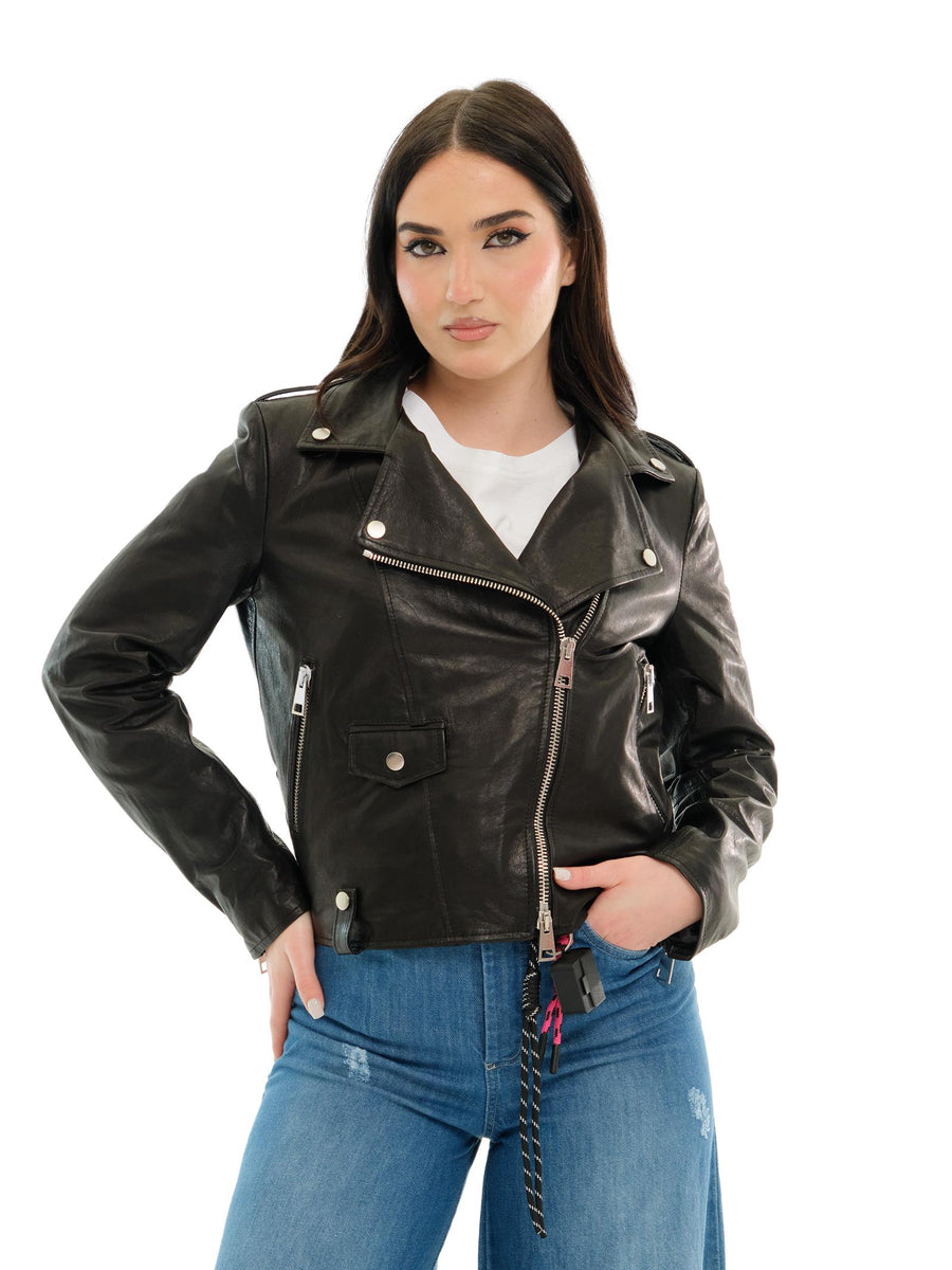 Giubbino "biker" Imperial nero in pelle con zip V3025820 NERO Imperial 