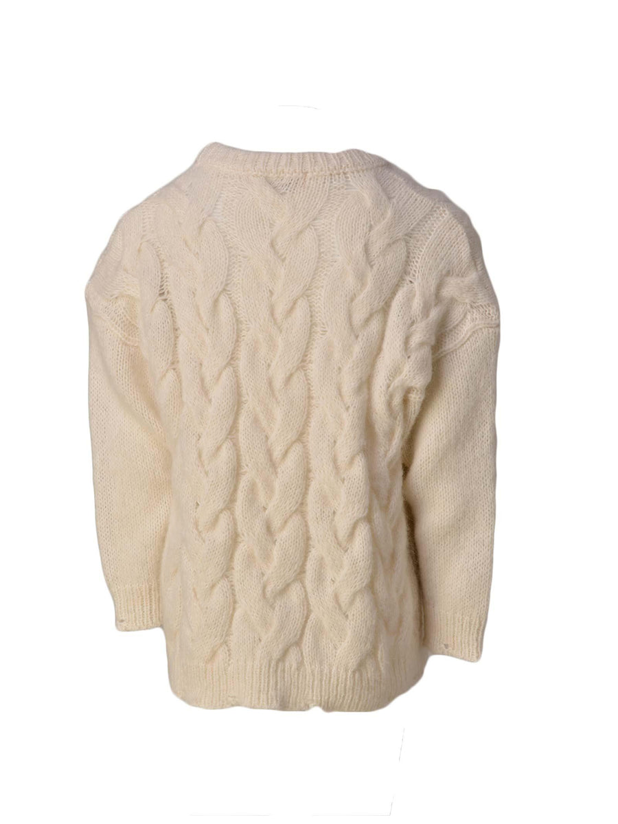 Maglioncino crema intrecciato 111105 00092 Aniye By 