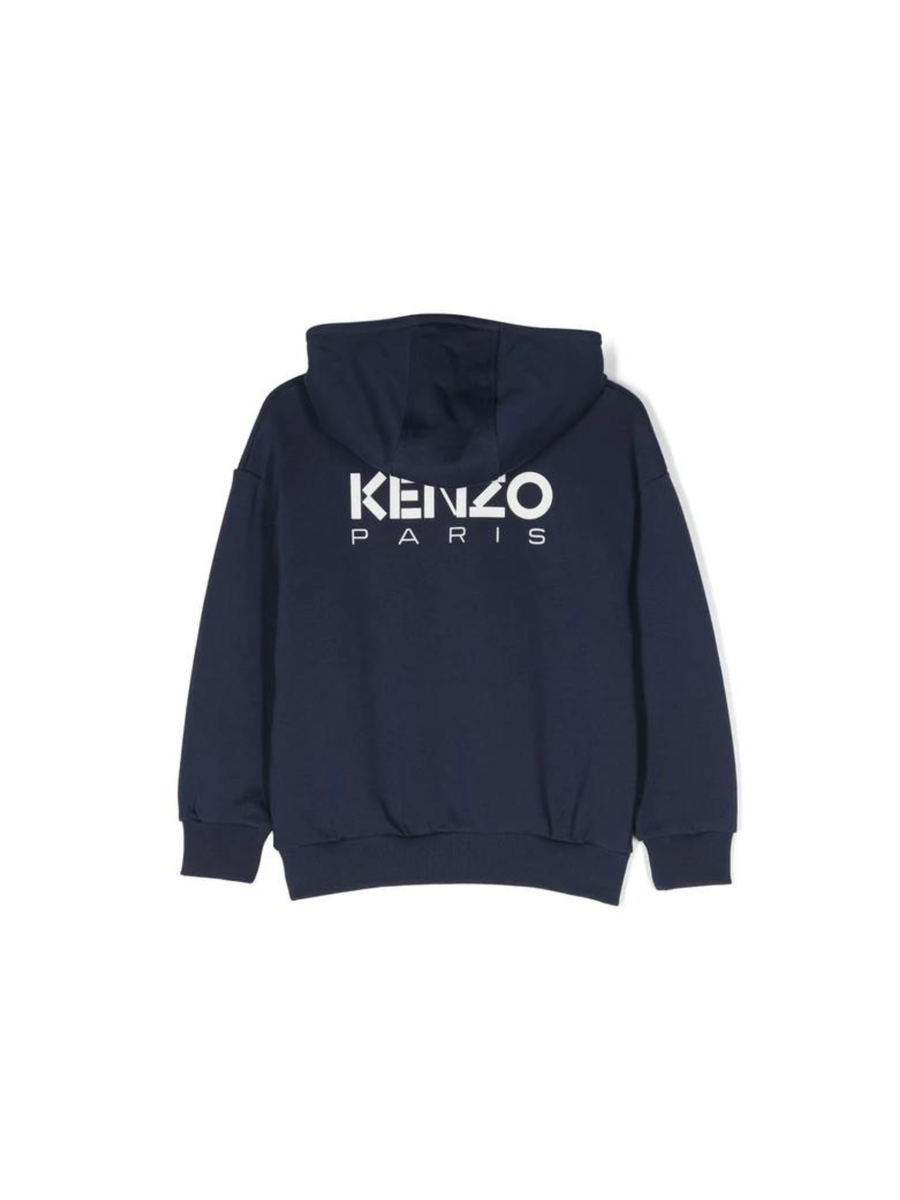 Felpa boke flower con cappuccio blu K25837 84A Kenzo 