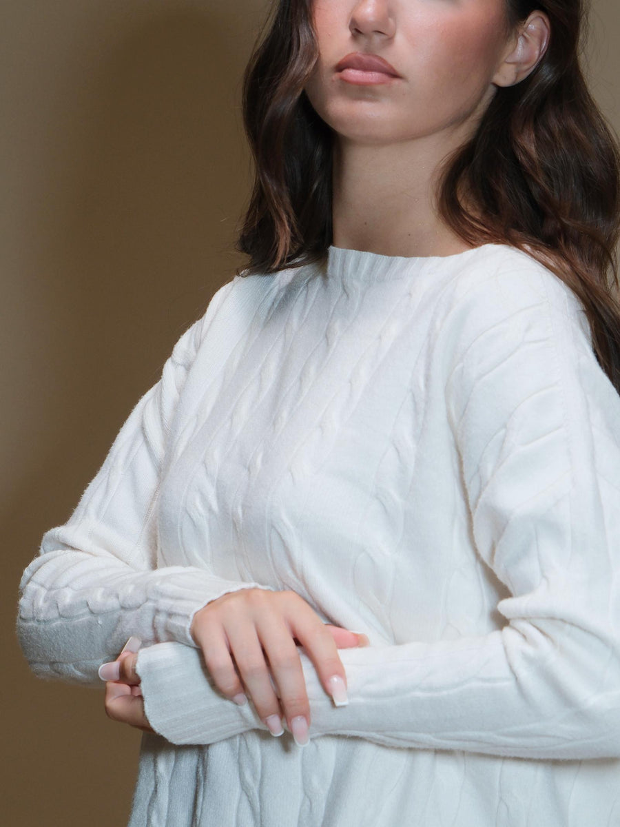 Maglione Armoire treccia bianco IT1418 CREMA Armoire 