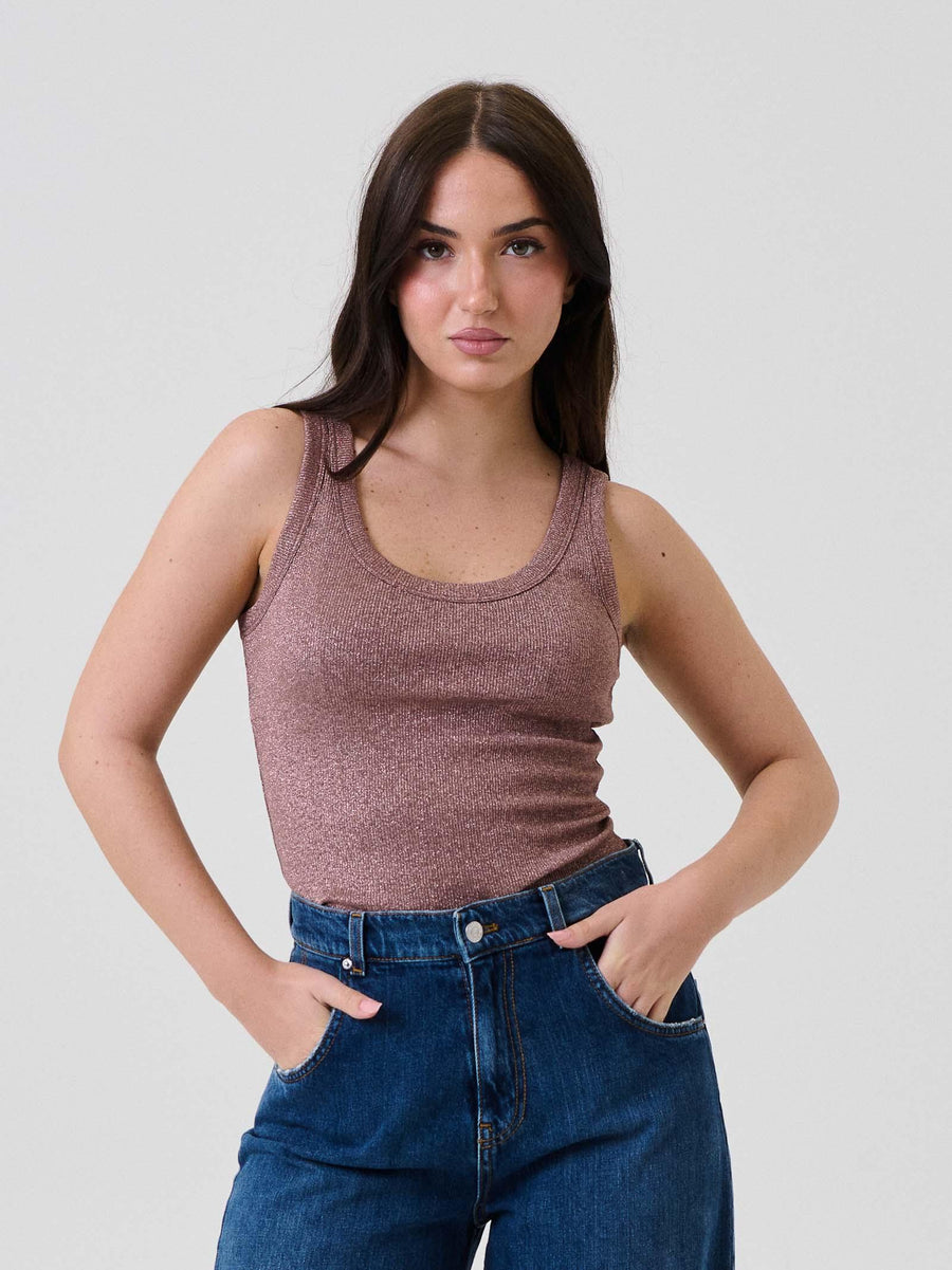 Canotta Vicolo cioccolato con scollo rotondo UF0055 CIOCCO Vicolo 