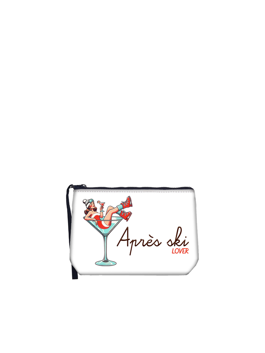 Pochette Aline "Apres Girl Glass 10" Saint Barth bianca con stampa "Apres ski lover" ALI0002 04156I MC2 SAINT BARTH 