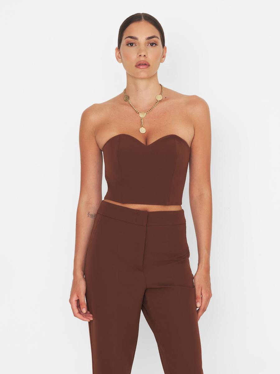 Top a cuore Silence Limited marrone semi steccato NP1019BASIC BROWN Silence Limited 