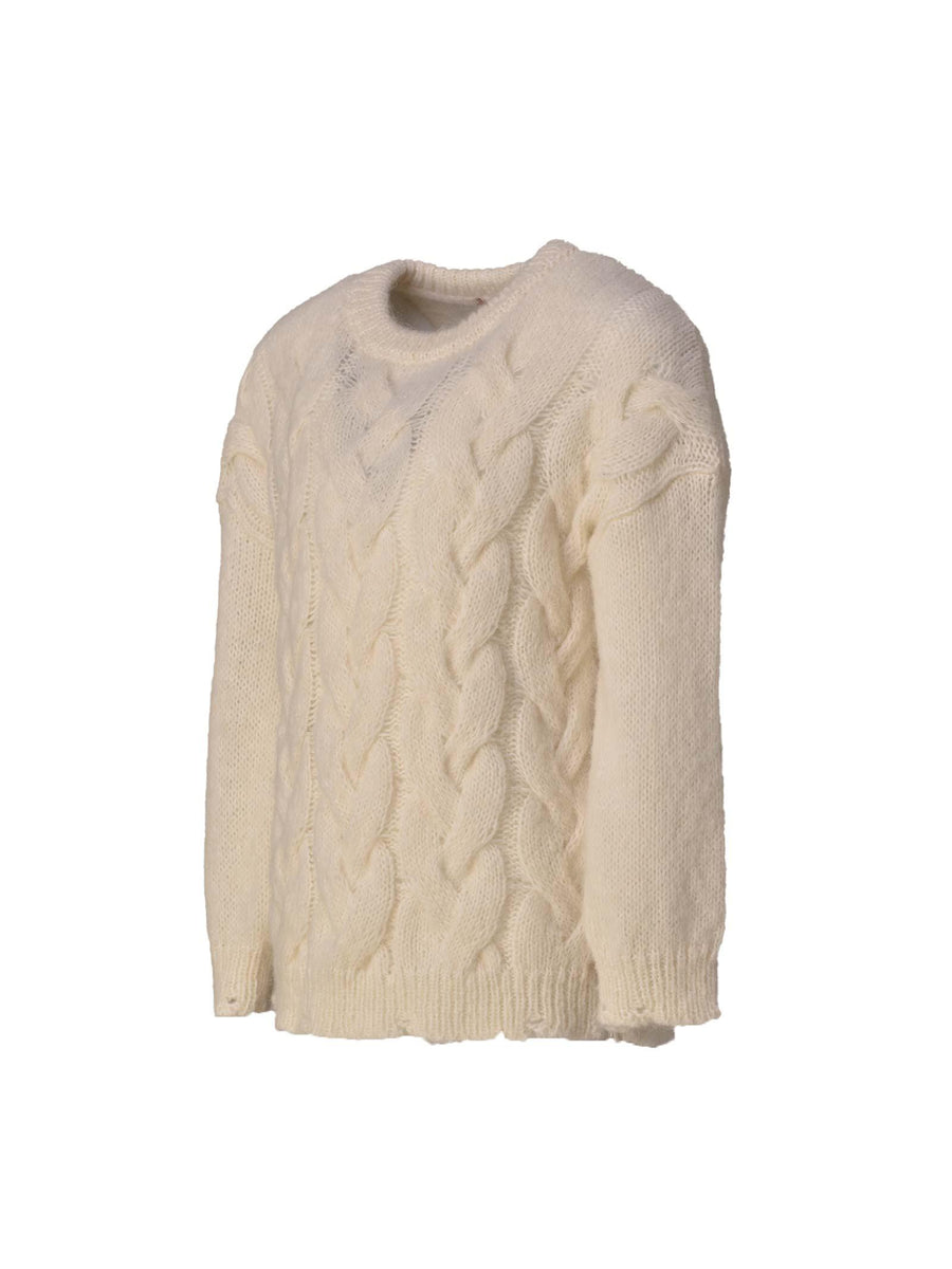 Maglioncino crema intrecciato 111105 00092 Aniye By 