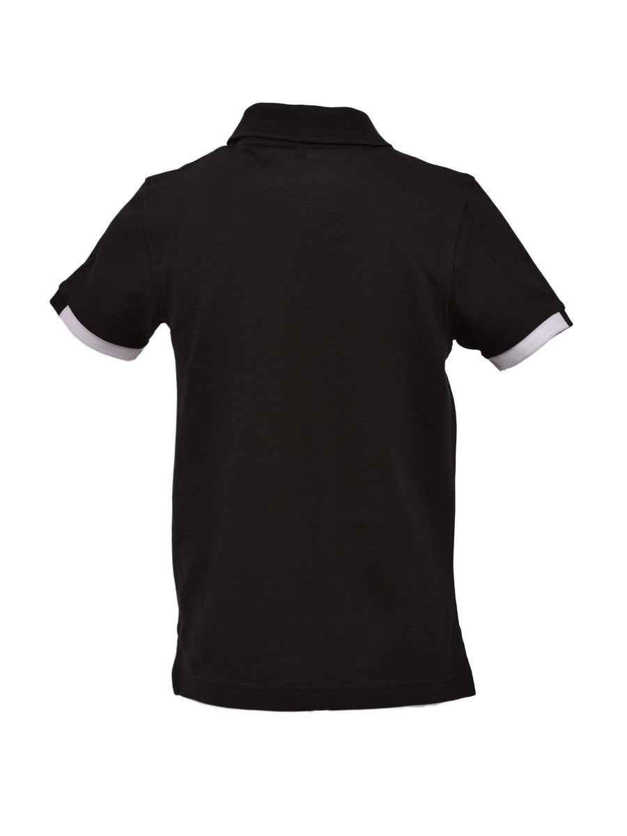 Polo nera con ricamo arancio A32321 11 Sun68 