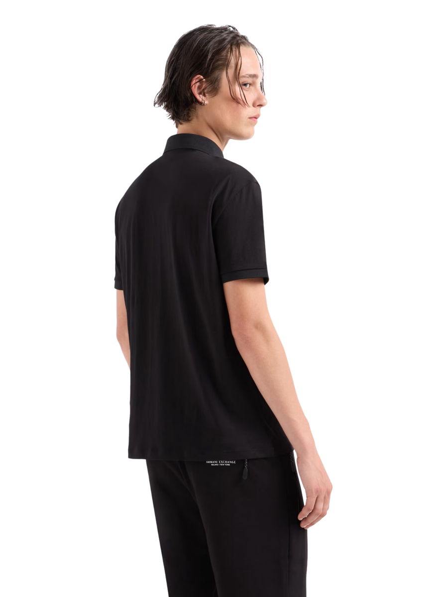 Polo Armani Exchange nera con mini stampa 8NZF80Z8H4Z 1200 Armani Exchange 