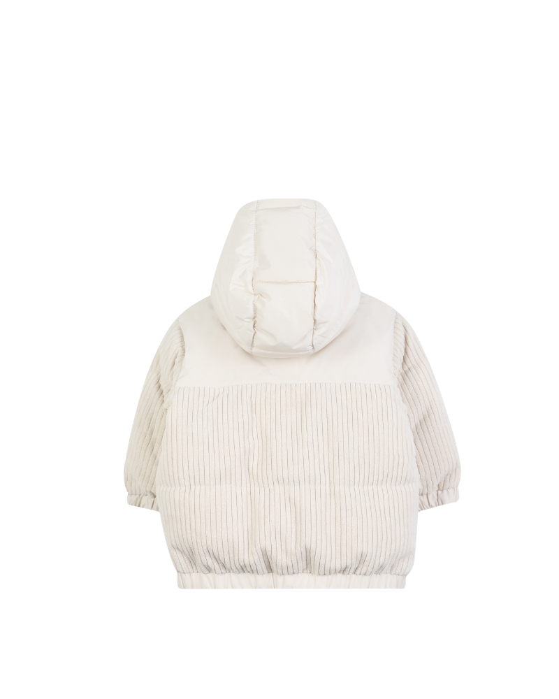 Piumino a coste Boss avorio con cappuccio J52478 21C Boss 