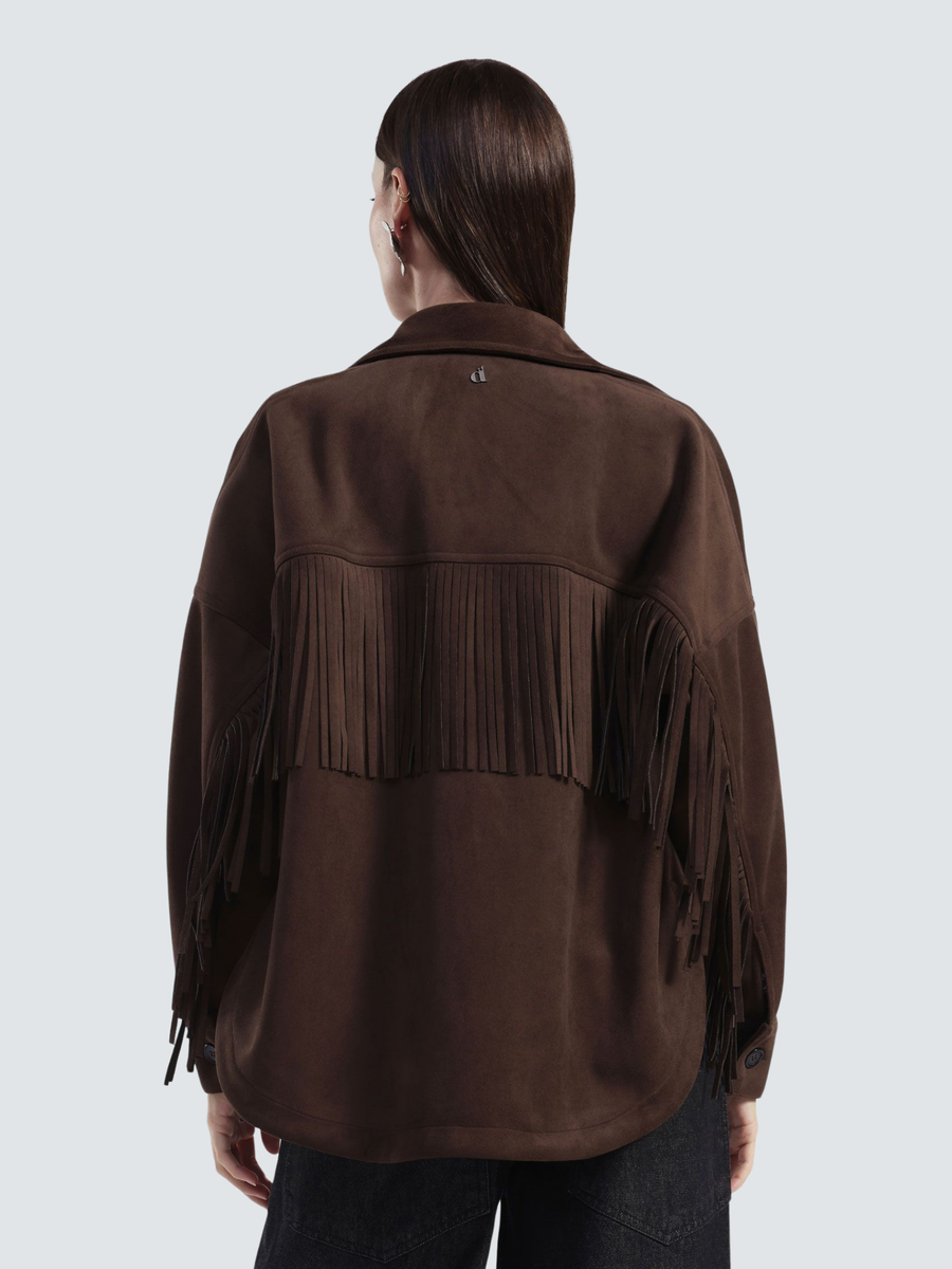 Giubbotto Dixie moro effetto suede con frange JDESKCSA MORO Dixie 