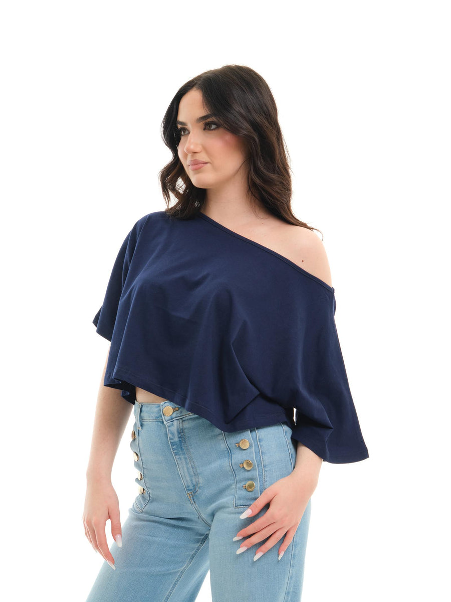 T-Shirt Cropped Vicolo blu UD0224 BLU Vicolo 