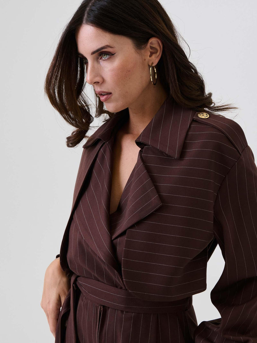 Jumpsuit "Stripe" Silence Limited marrone a righe TUT664 BROWN Silence Limited 