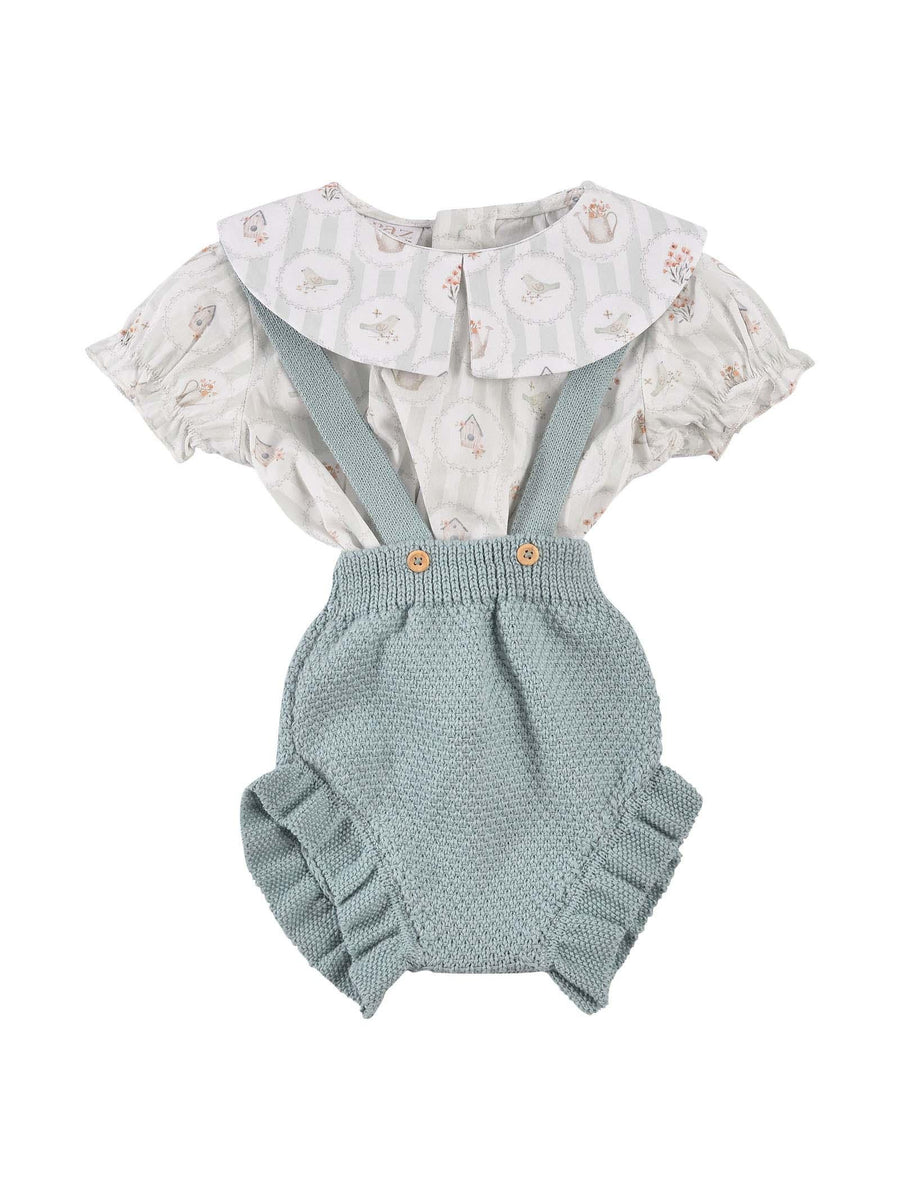 Completo camicia e pagliaccetto verde acqua 10645297 11T1382 Paz Rodriguez 