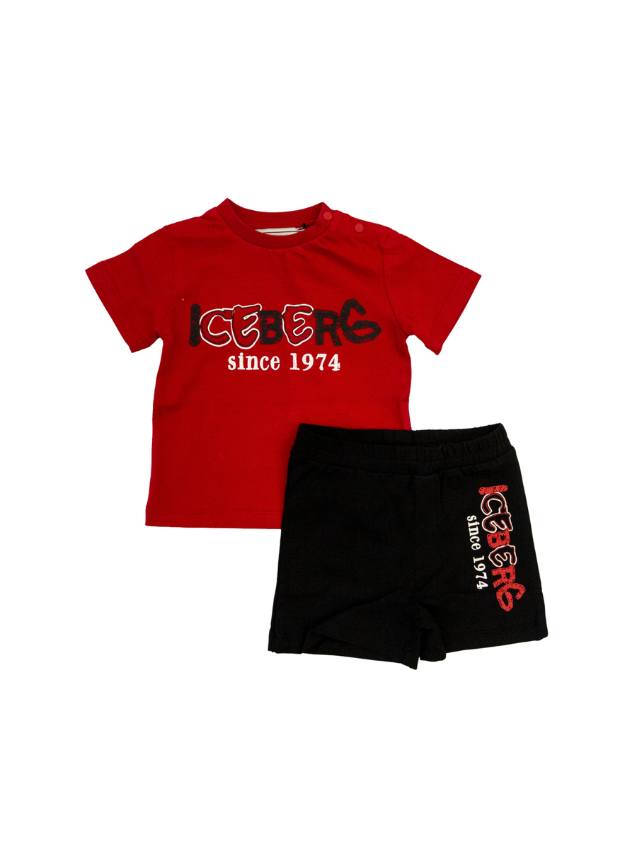 Completo Iceberg rosso e nero con logo in grassetto CCICE5102N RED Iceberg 