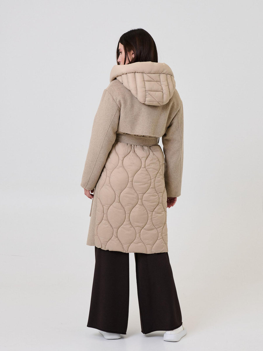 Cappotto piumino con fusciacca Vicolo taupe TF0028 FU107 Vicolo 