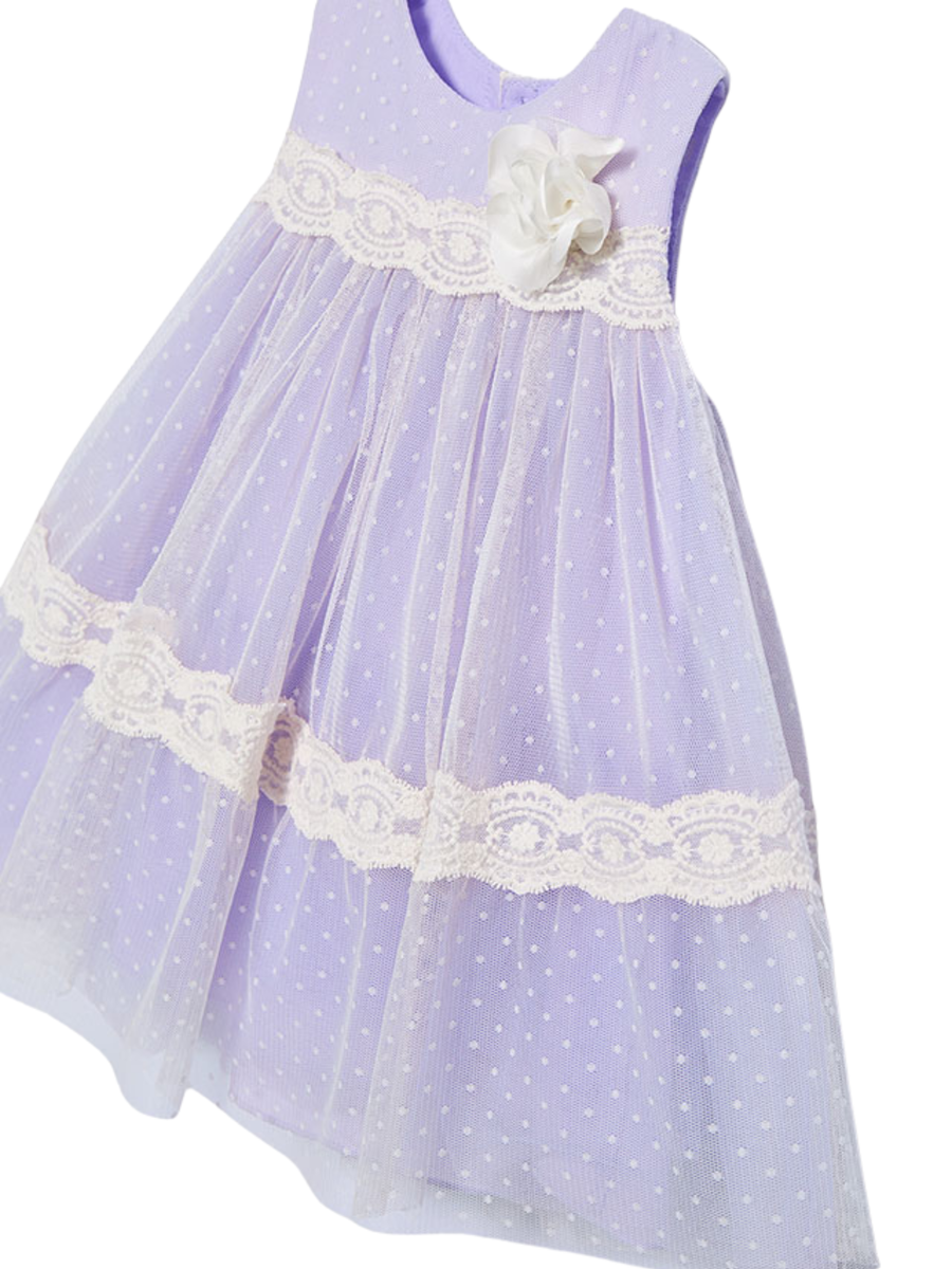 Abito Abel & Lula lilla in tulle con ricami in pizzo 5016 LIL Abel & Lula 