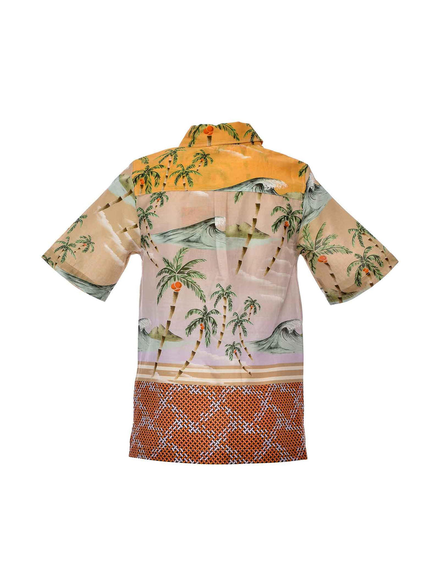 Camicia beige stampa summer 166484 0603 Scotch & Soda 