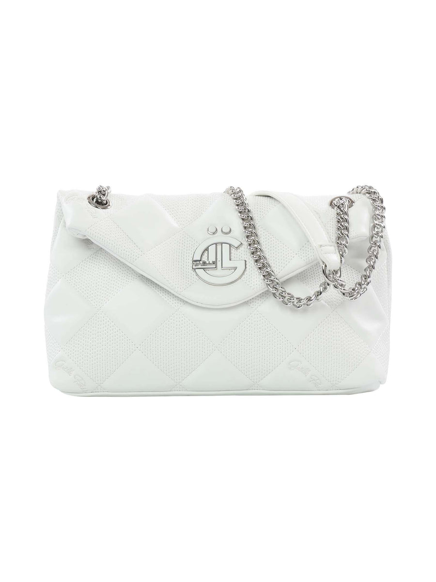 Borsa a tracolla bianca trapuntata con rombi GBADP4152 BIA Gaelle 