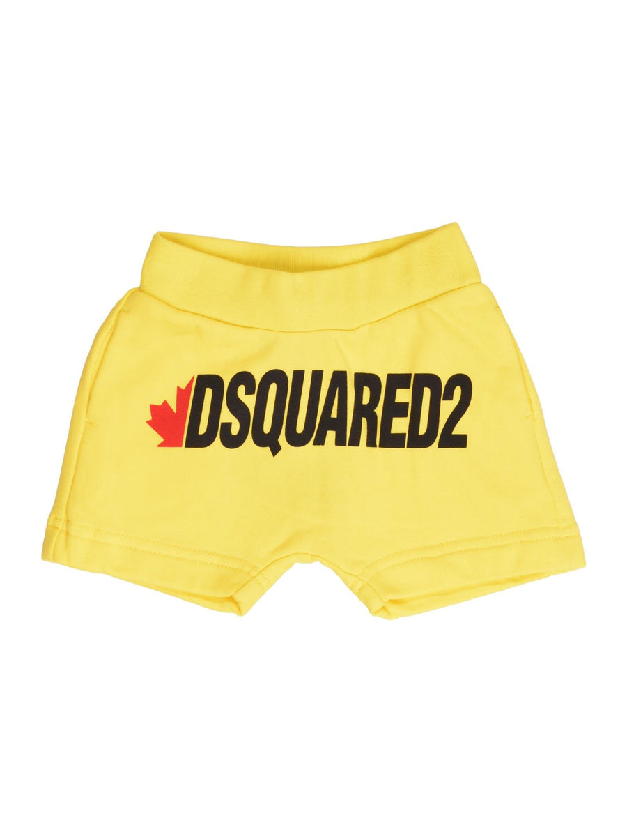Shorts tuta giallo con stampa DQ0839D0017 DQ205 Dsquared 
