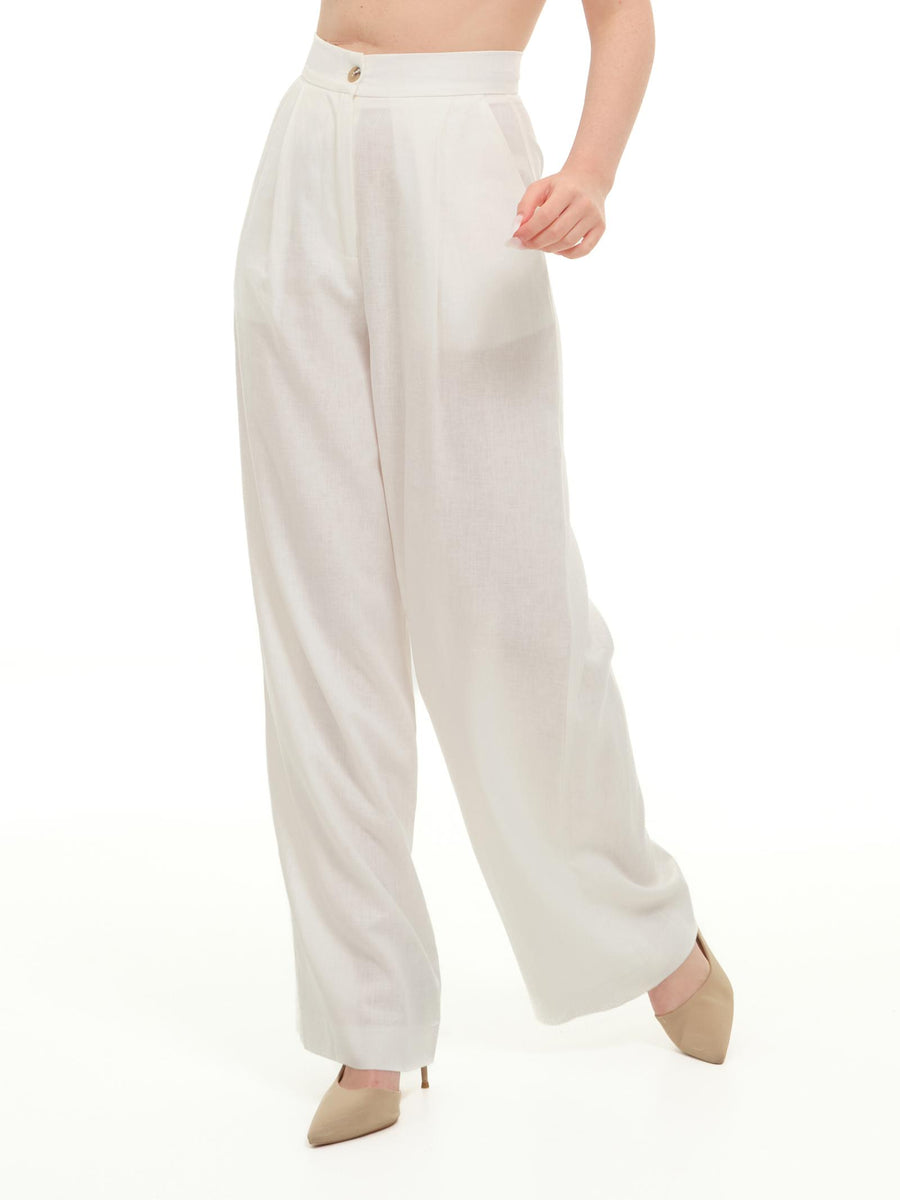 Pantaloni Armoire in misto lino bianco PL01L BIANCO Armoire 