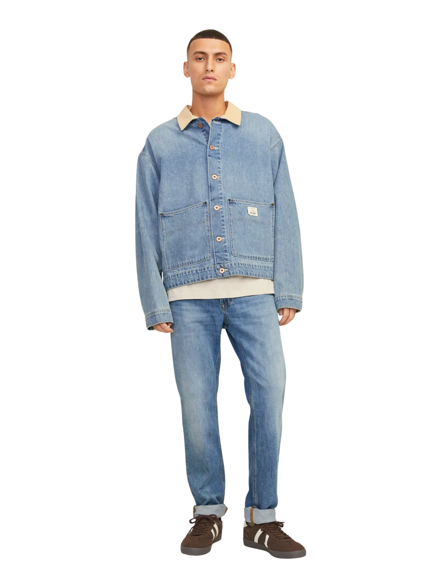 Jeans Jack & Jones blu con risvolto 12249006 Blue Denim Jack & Jones 