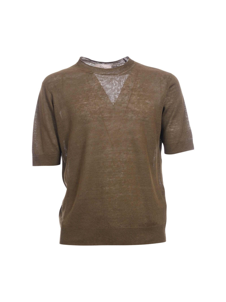 Maglia oversize Portofino verde militare in lino 1042 440 Portofino 