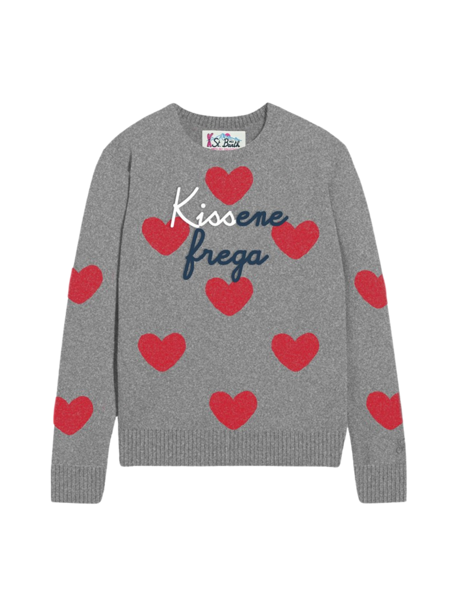 Maglione " Stretch kissene" Saint Barth grigio QUE0014 03986G MC2 SAINT BARTH 