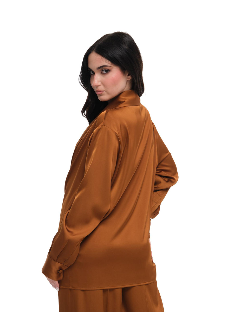 Camicia "double shawl" Silence Limited bronze CA7004 BRONZE Silence Limited 