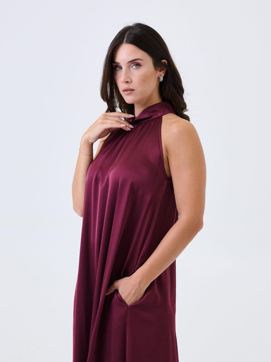 Abito lungo Armoire vinaccio a giro maniche e collo alto C394A22R VINBRULE Armoire 