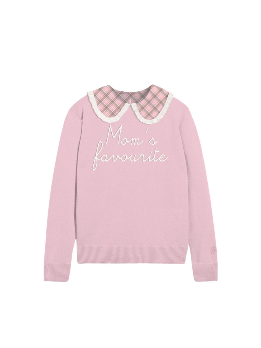 Maglione "21 emb" Saint Barth rosa con ricamo "Mom's favorite" ALB001 01769I MC2 SAINT BARTH 
