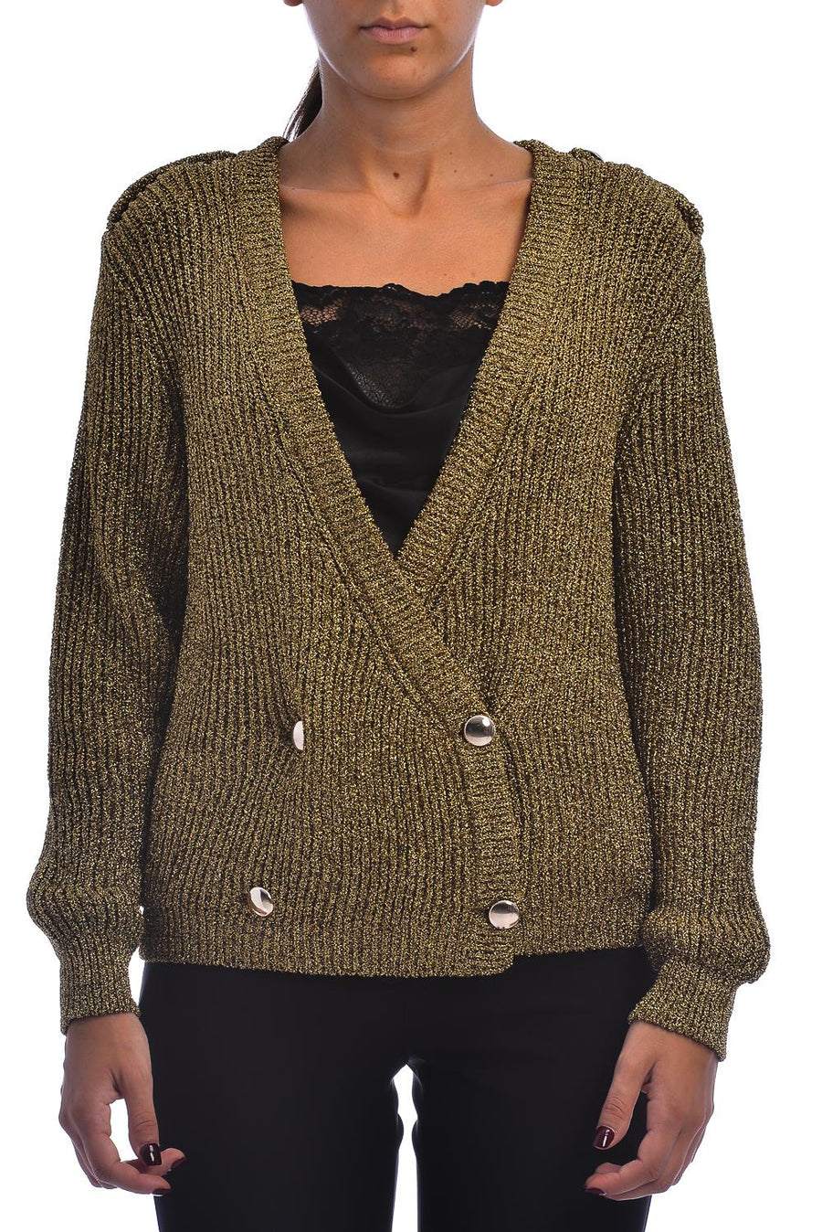 Cardigan in maglia oro 5092X GOLD Vicolo 