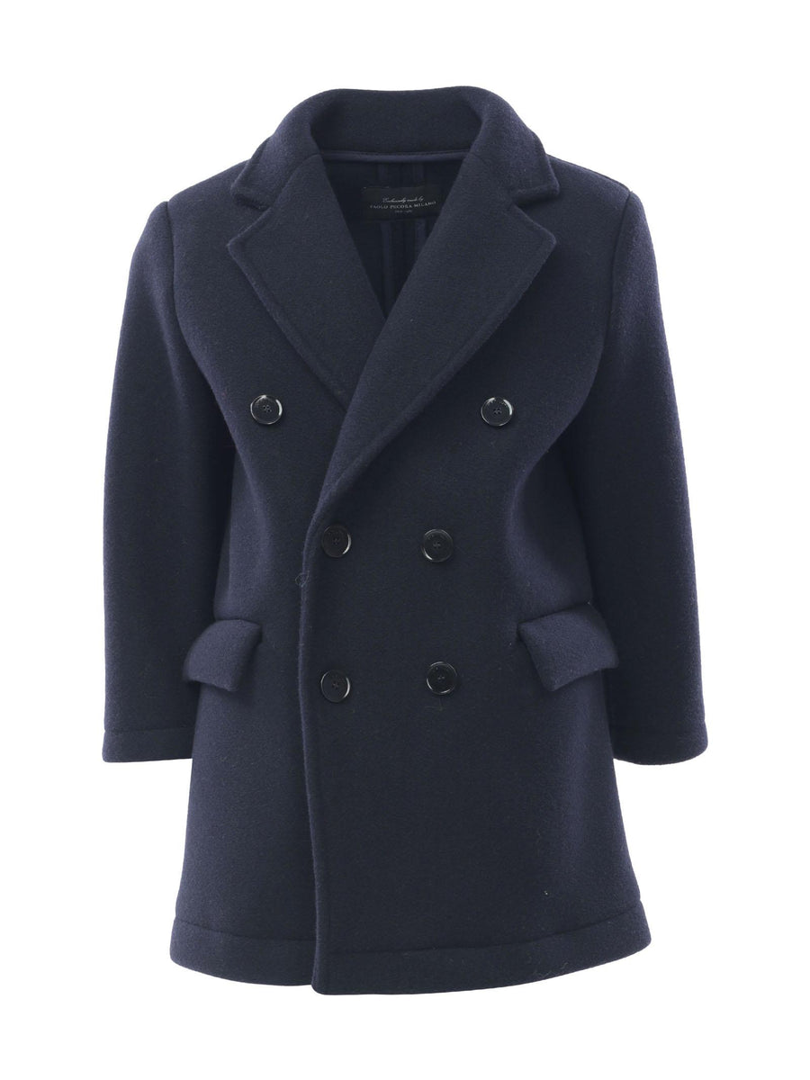 Cappotto blu doppiopetto P3182 BLU Paolo Pecora 