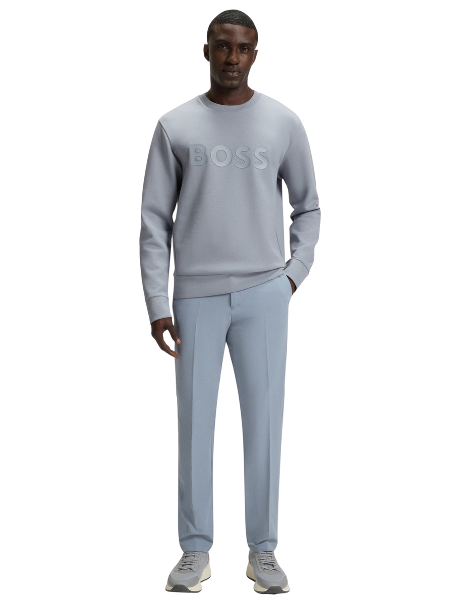 Felpa Boss grigia con maxi logo frontale 50506119 026 Boss 