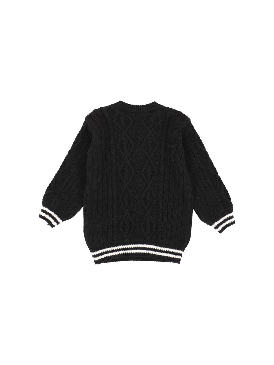 Abito Elisabetta Franchi in lana nero con logo bianco EGAB183 D062 Elisabetta Franchi 