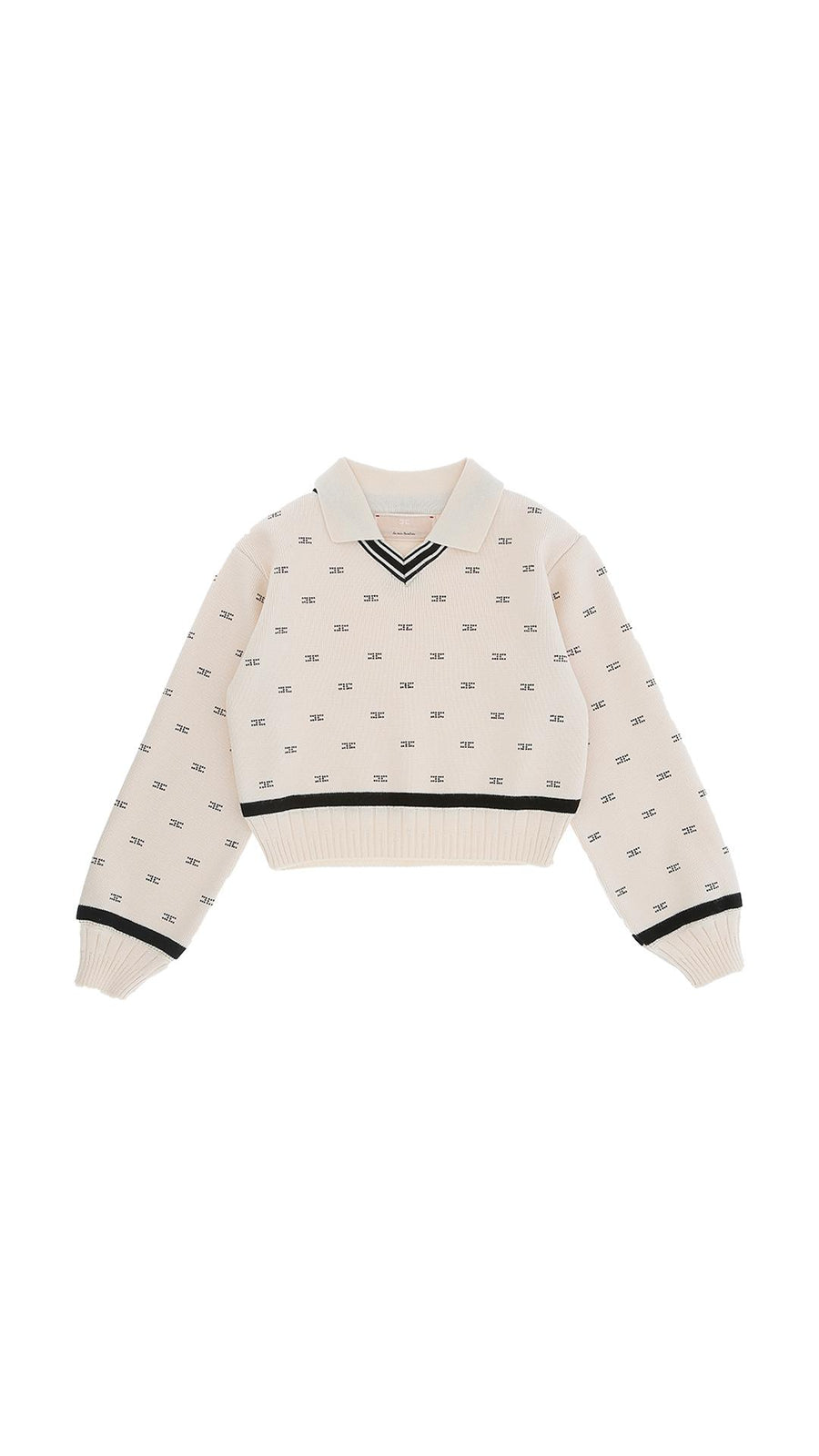 Maglia Elisabetta Franchi beige tricot con strass EFMA147 D350 Elisabetta Franchi 