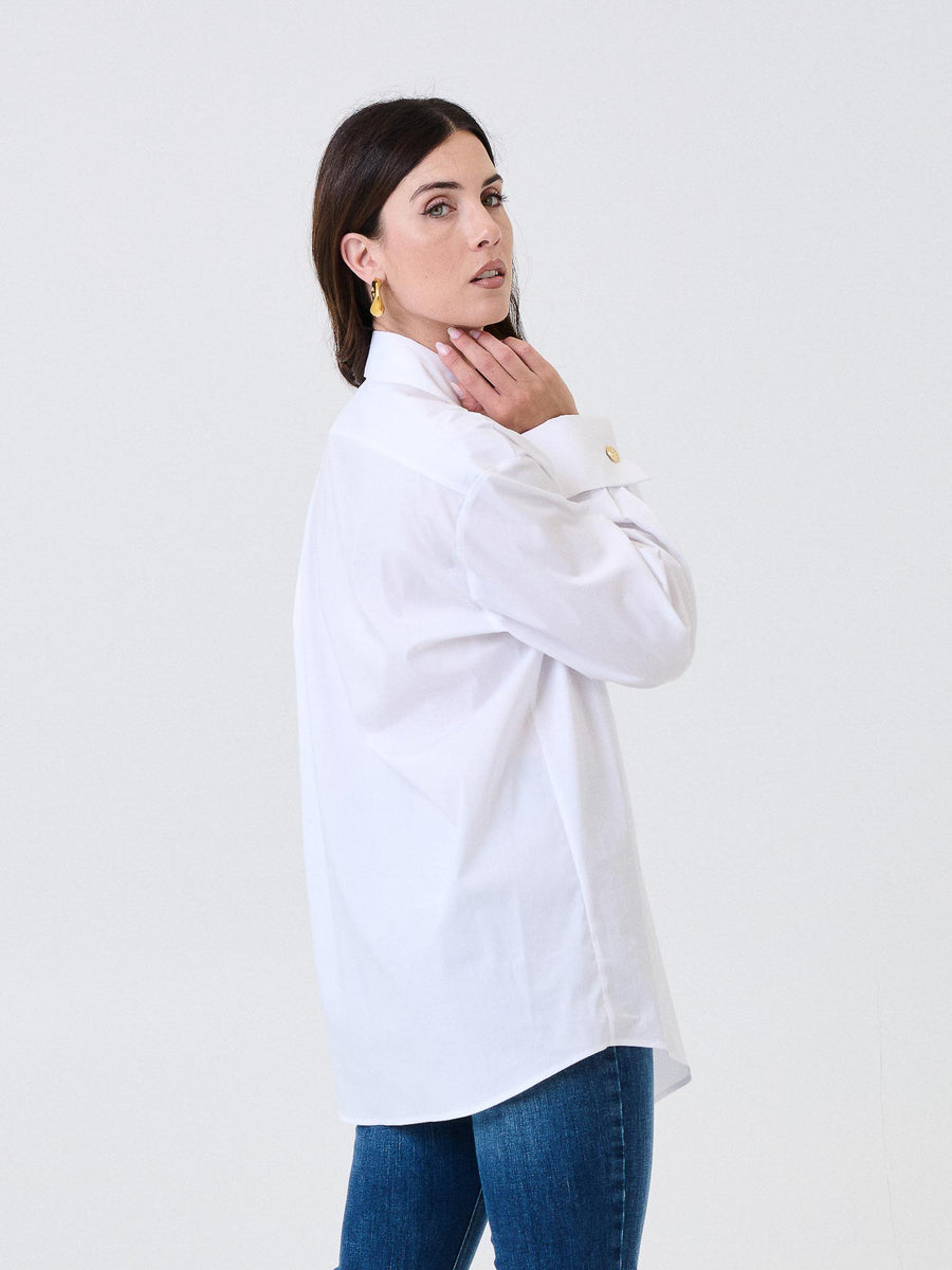 Camicia "sherlock" Silence Limited bianca con clip gioiello CA7019 WHITE Silence Limited 