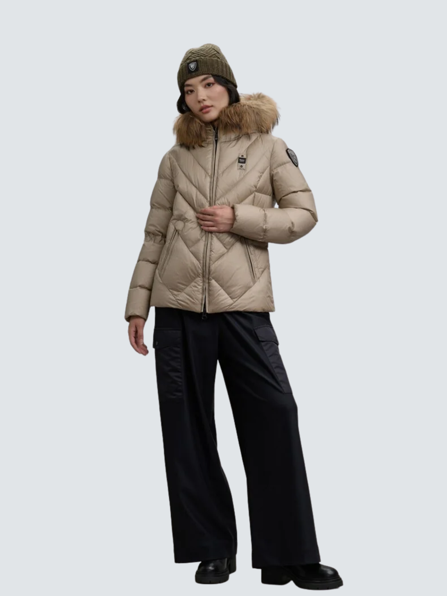 Giubbino a linee geometriche "Alicia" Blauer beige BLDC03097 301LT Blauer 