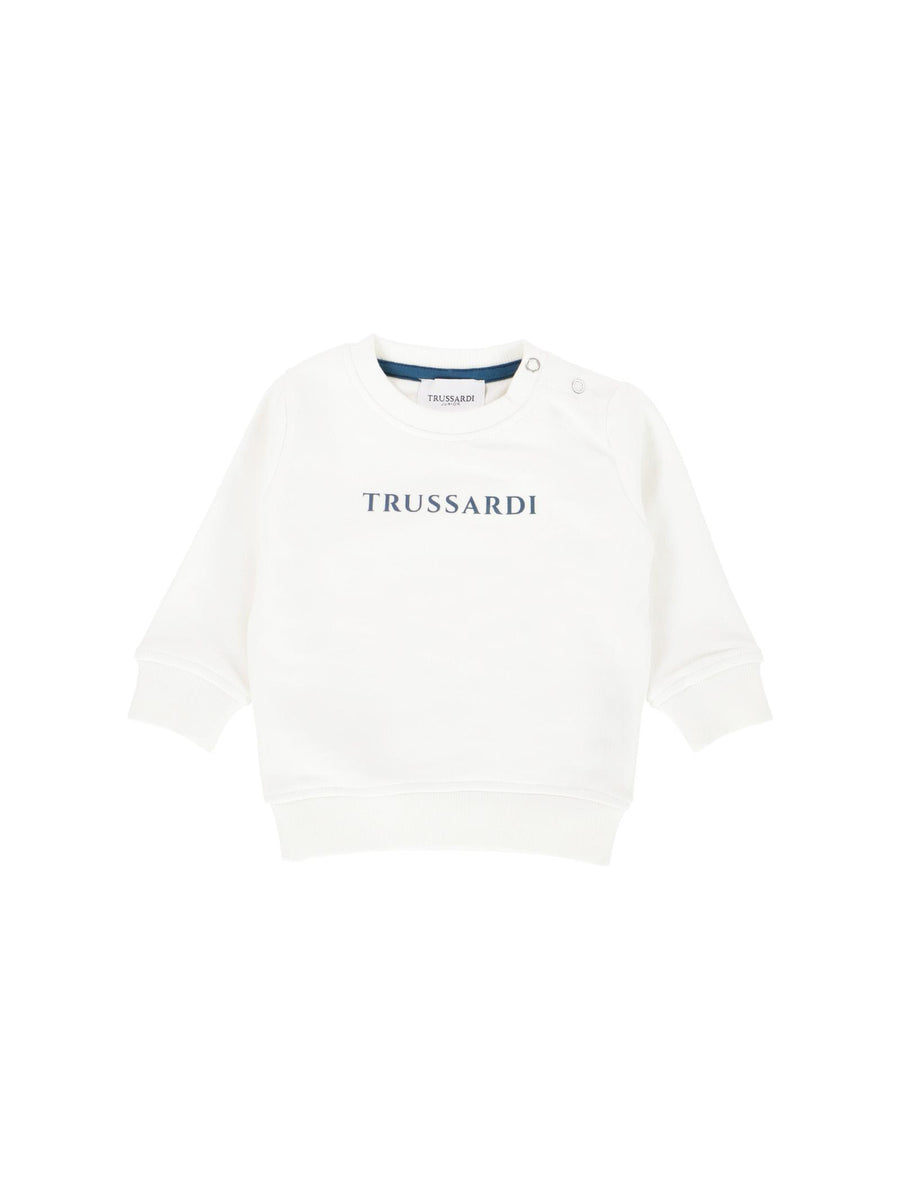 Felpa Trussardi blu logo bianco TIA24086FE OWHT/BLN Trussardi 