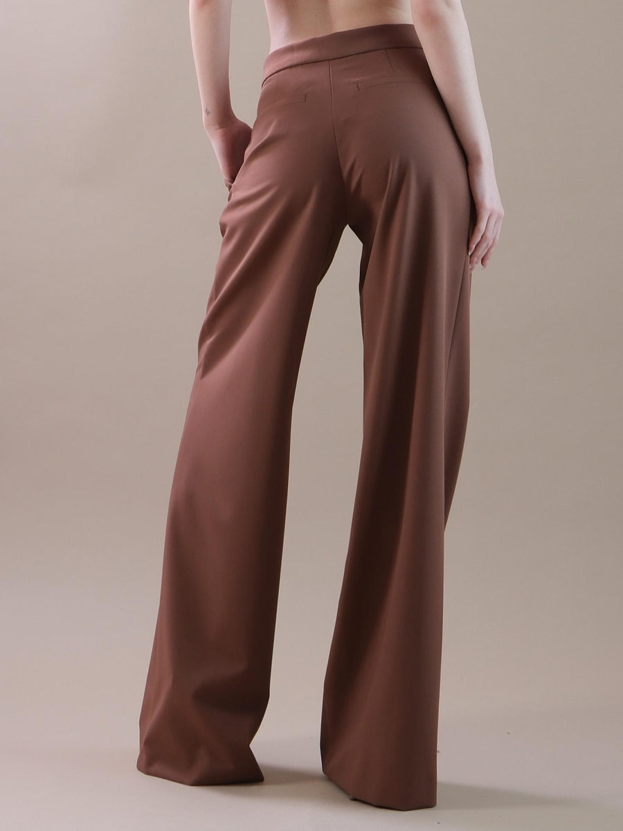 Pantaloni modello palazzo cuoio PA98 CUOIO Bohemian V 