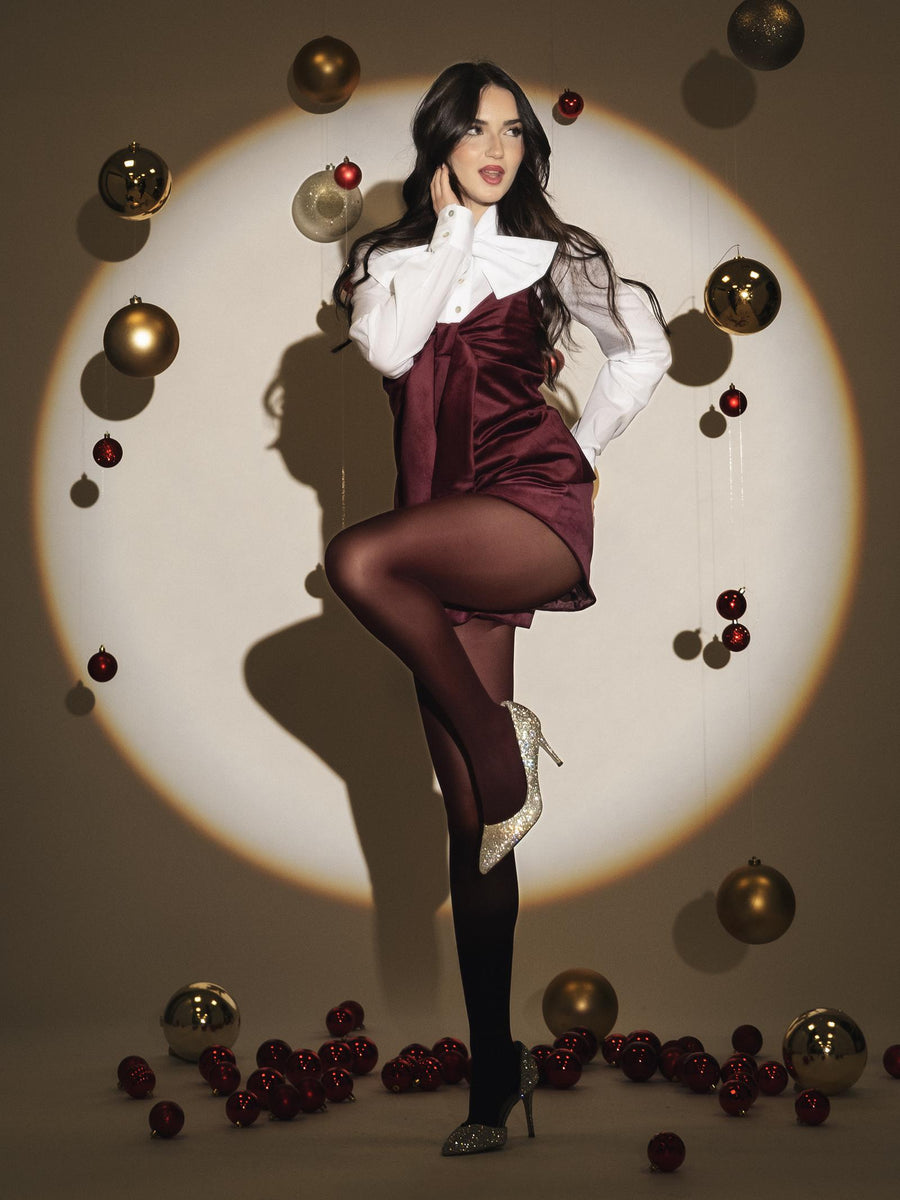 Corpetto Vicolo vino con fiocco in velluto TS1964 VINO Vicolo 