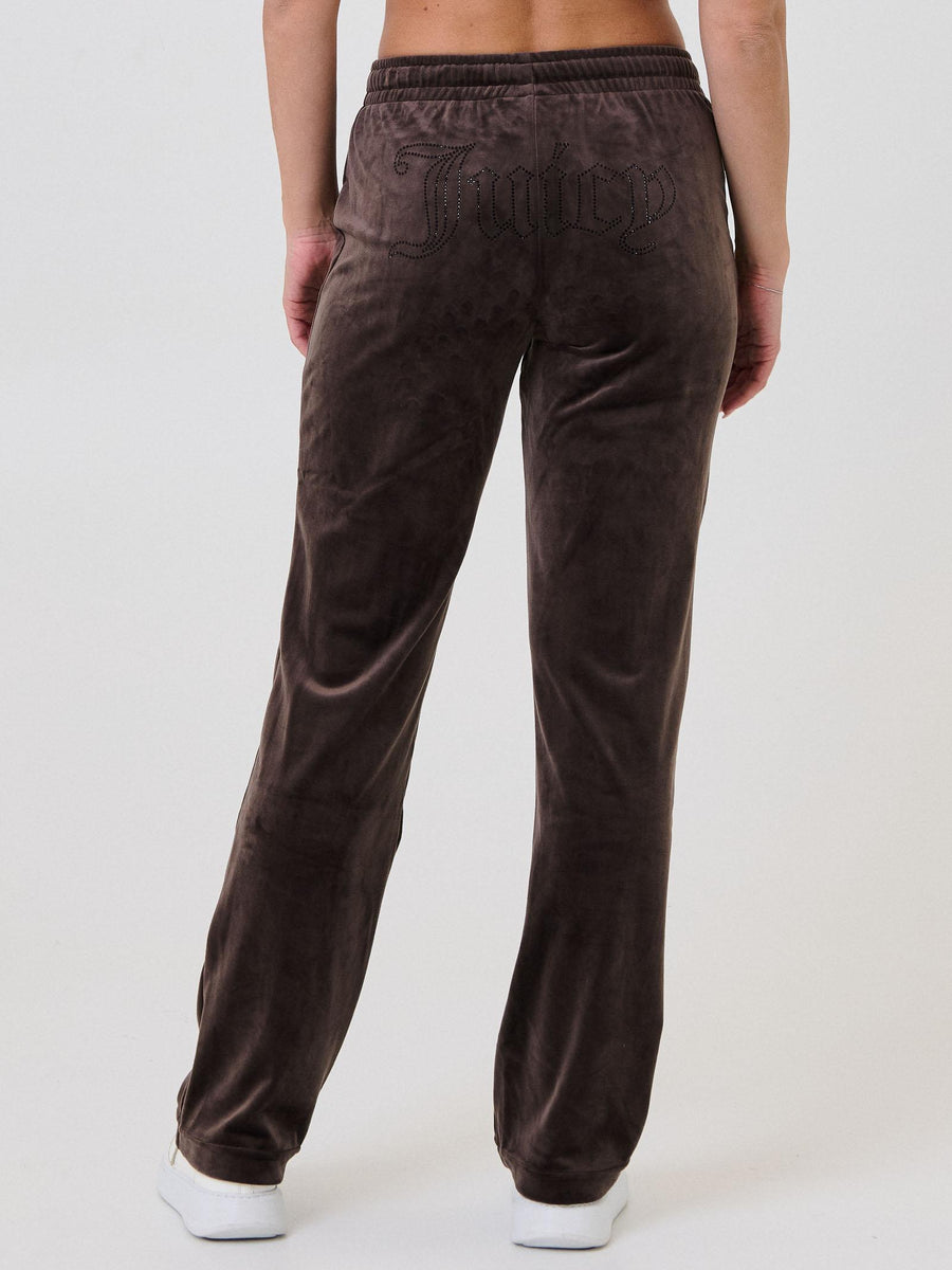 Pantalone in velluto Juicy Couture marrone in velluto con strass VIJH70699WPF JB7 Juicy Couture 