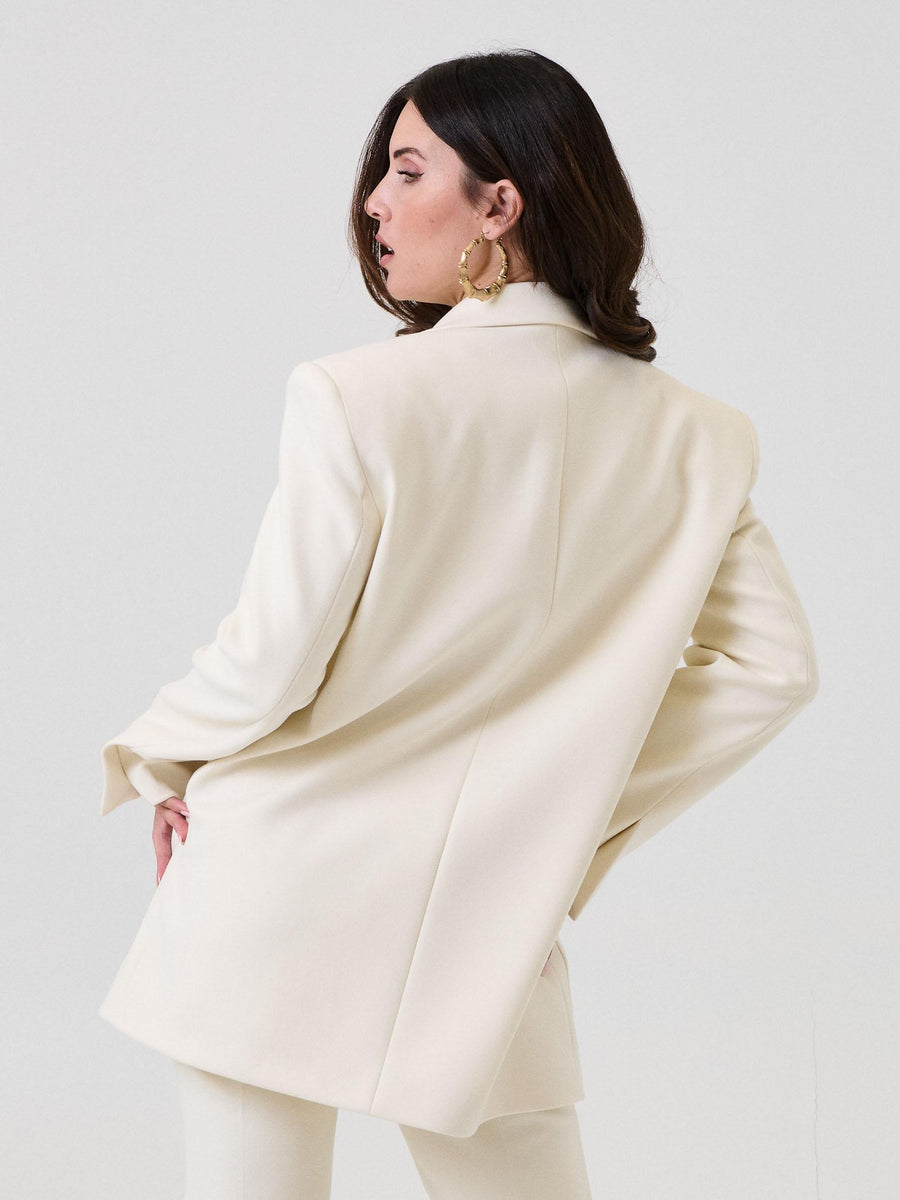 Giacca monopetto Bohemian Vì bianco latte con tasconi GI281 MILK Bohemian V 