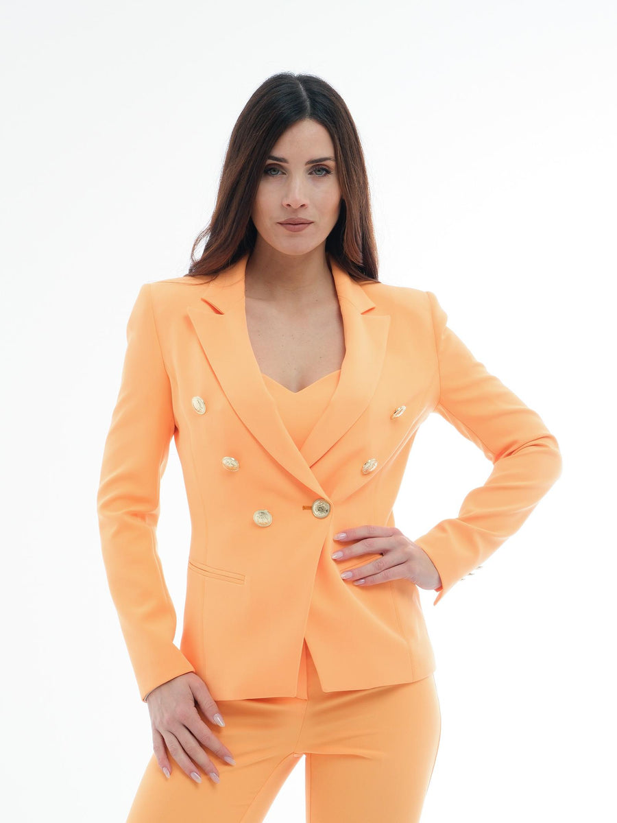 Giacca "Libra" Silence Limited doppiopetto arancione con bottoni oro GI5015 ORANGE Silence Limited 