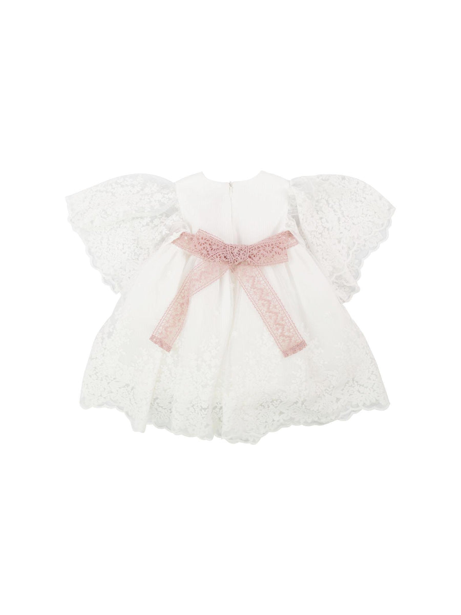 Abito cerimonia bianco e rosa EM820 C299 Marlù 