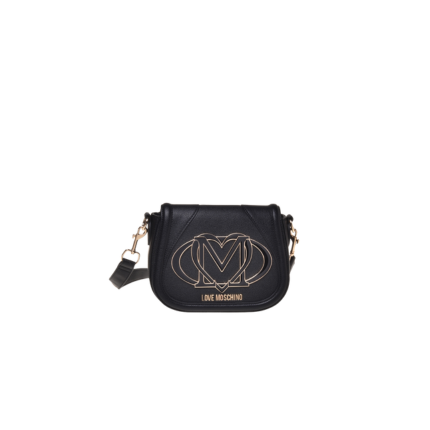 Borsa a tracolla Love Moschino nera con maxi logo intrecciato JC4007PP1NLG 0000 Love Moschino 