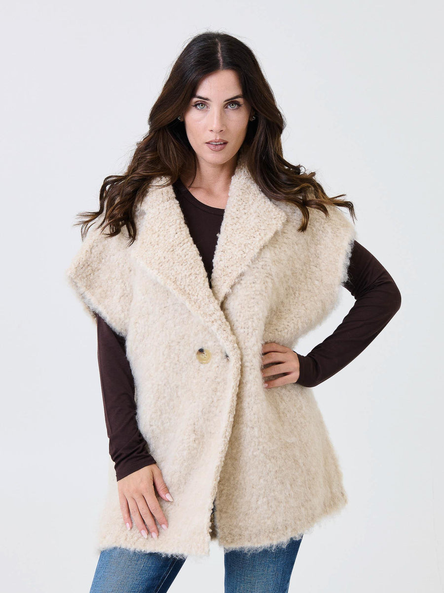 Giacca teddy smanicata Kontatto beige 3M0921C BEIGE kontatto 