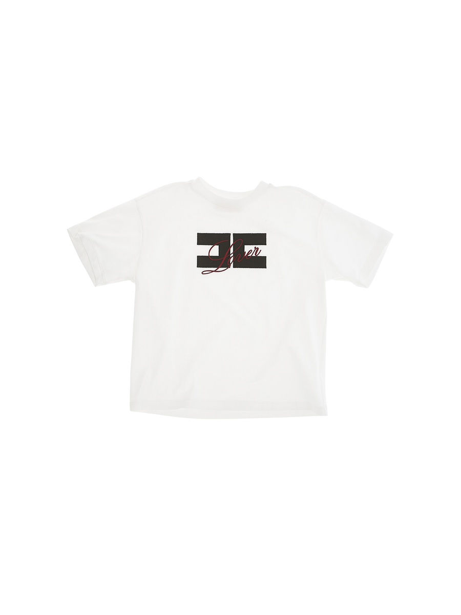 T-Shirt Elisabetta Franchi bianca con logo a contrasto EFTS245 0004 Elisabetta Franchi 