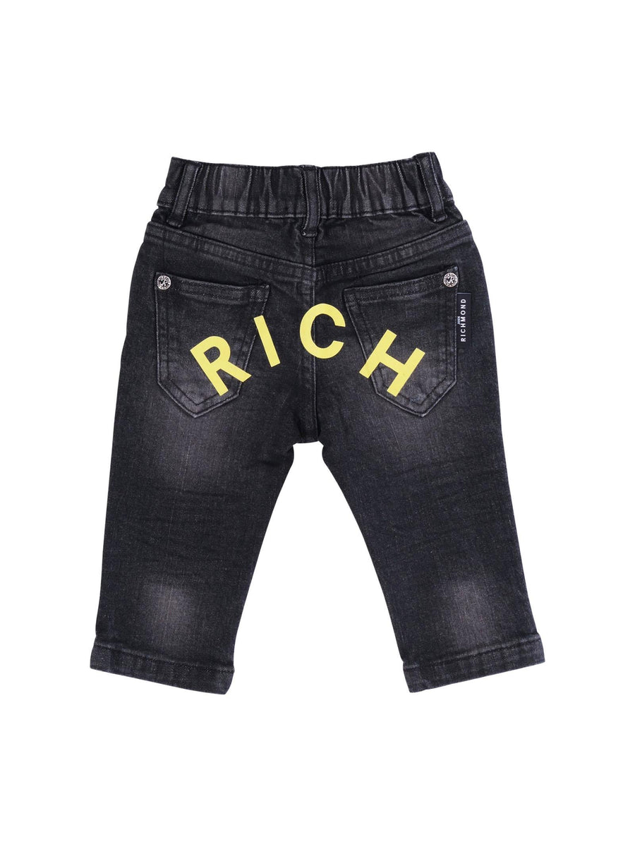 Jeans John Richmond nero con stampa logo posteriore RIP25065JE DENIM BLACK John Richmond 