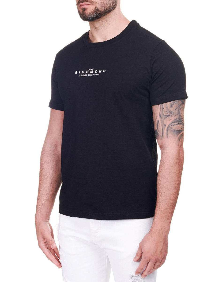 T-shirt nera con scritta RMP21228TS BLK John Richmond 